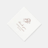 minimalistisch Hoefijzer | Bruine en witte bruilof Servet (Hoek)