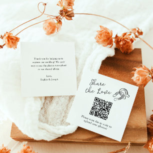 minimalistisch Hoefijzer   QR Code Deel de Liefde Informatiekaartje