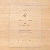 minimalistisch Hoefijzer | Rustic Brown Wedding Acryl Uitnodigingen (Voorkant)