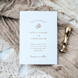 minimalistisch Hoefijzer | Rustic Brown Wedding Kaart