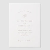 minimalistisch Hoefijzer | Rustic Brown Wedding Vellum Uitnodigingen (Voorkant)