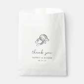 Minimalistisch Hoefijzer | Zwart-wit bruiloft Bedankzakje (Voorkant)