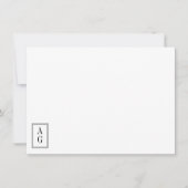 Minimalistisch hoekmonogram Initialen Stijlvolle a Notitiekaartje (Voorkant)