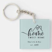 Minimalistisch Home Sweet Home Gepersonaliseerd Ni Sleutelhanger (Voorkant)
