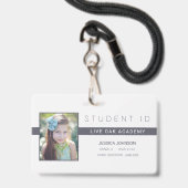 Minimalistisch Homeschool Student ID Badge (Voorkant met koord)