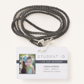 Minimalistisch Homeschool Student ID Badge (Voorkant met draagriem)