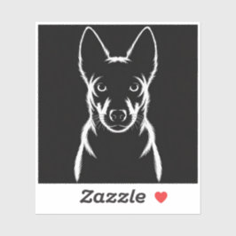 Minimalistisch hondensilhouet op zwart sticker