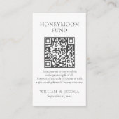 Minimalistisch Honeymoon-fonds met QR-code Informatiekaartje (Voorkant)