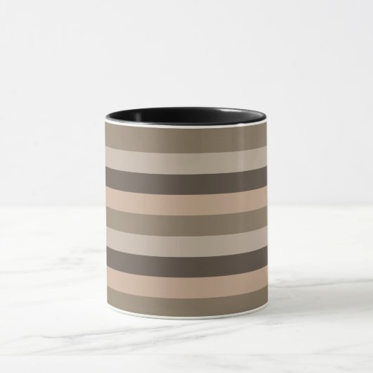 Minimalistisch horizontaal modern lijnenpatroon mok (Midden)