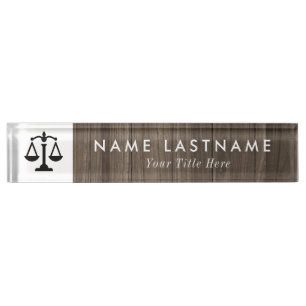 Minimalistisch hout Attorney naamplaat Naambordje