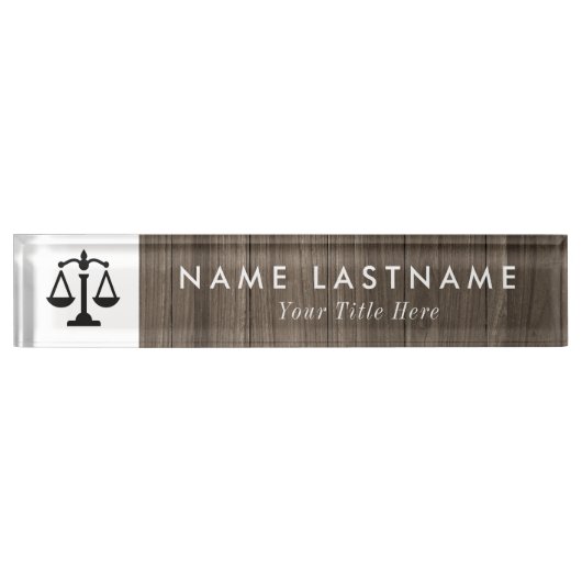 Minimalistisch hout Attorney naamplaat Naambordje (Voorkant)