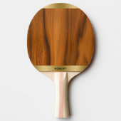 Minimalistisch hout en goud monogram tafeltennisbatje (Achterkant)