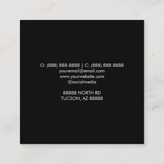 Minimalistisch huis Home Outline Eenvoudig Basic Vierkante Visitekaartje (Achterkant)