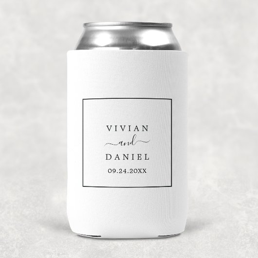 Minimalistisch huwelijk blikjeskoeler