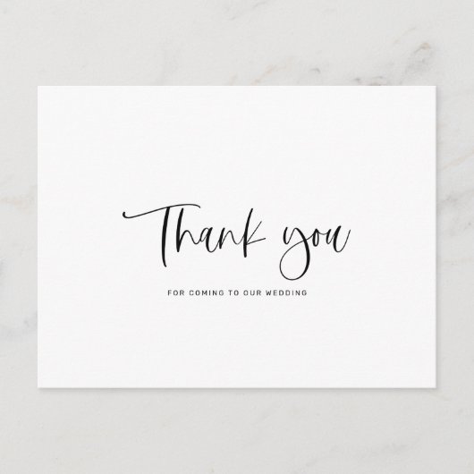 Minimalistisch huwelijk Dank u Briefkaart (Voorkant)