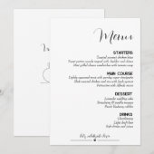 Minimalistisch huwelijk menu (Voorkant / Achterkant)