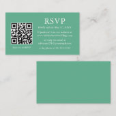 Minimalistisch huwelijk Neo Mint QR RSVP Informatiekaartje (Voorkant / Achterkant)