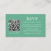 Minimalistisch huwelijk Neo Mint QR RSVP Informatiekaartje (Voorkant)