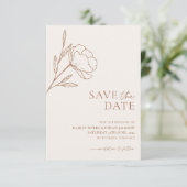 Minimalistisch huwelijk sparen de datum Botanische Save The Date (Staand voorkant)