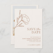 Minimalistisch huwelijk sparen de datum Botanische Save The Date (Voorkant / Achterkant)