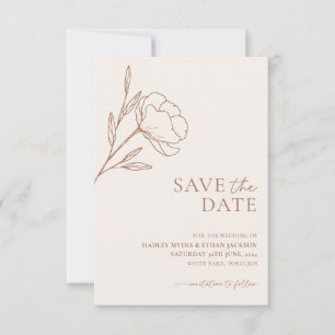 Minimalistisch huwelijk sparen de datum Botanische Save The Date