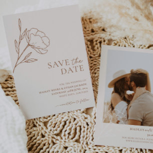 Minimalistisch huwelijk sparen de datum Botanische Save The Date