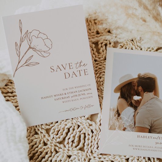 Minimalistisch huwelijk sparen de datum Botanische Save The Date