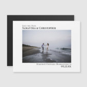 Minimalistisch huwelijk sparen de Datum Horizontal Magnetische Uitnodiging (Voorkant / Achterkant)