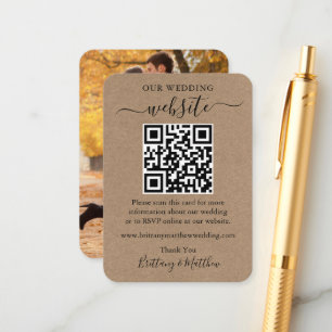Minimalistisch huwelijk Website Eenvoudige foto QR Informatiekaartje