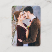 Minimalistisch huwelijk Website Foto QR Burgundy Informatiekaartje (Achterkant)