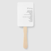 Minimalistisch Huwelijksprogramma Handventilator Handwaaier (Achterkant)