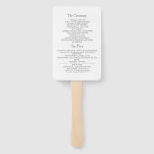 Minimalistisch Huwelijksprogramma Handwaaier (Achterkant)