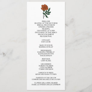 Minimalistisch huwelijksprogramma Marigold Programma