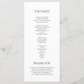 Minimalistisch Huwelijksprogramma Menu (Achterkant)