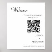 Minimalistisch huwelijkszitschema QR Code Teken Poster (Voorkant)