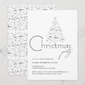 Minimalistisch Hygge Zwart-wit Kerstfeest Kaart (Voorkant / Achterkant)