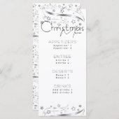 Minimalistisch Hygge Zwart-wit Kerstfeest Menu (Voorkant / Achterkant)