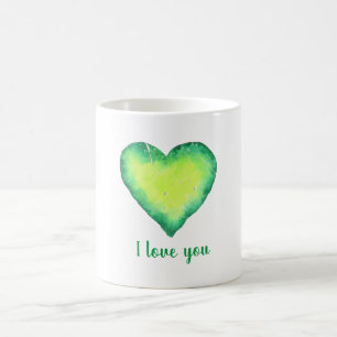 Minimalistisch, ik hou van je groene waterverf har koffiemok