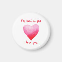 Minimalistisch ik hou van jou rode waterverf hart 