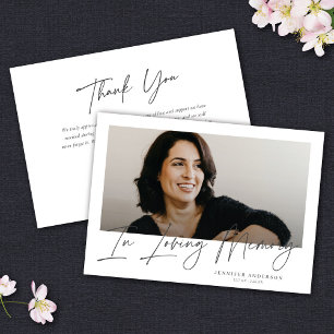 Minimalistisch in liefdevol geheugen Memorial foto Kaart