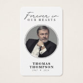 Minimalistisch in liefdevolle Geheugen Gebed Fotok Visitekaartje (Voorkant)