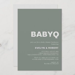Minimalistisch informeel Groen BabyQ-Baby shower B Kaart