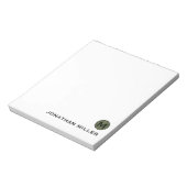 Minimalistisch Initiaal en naam van olijven Notitieblok (Gedraaid)