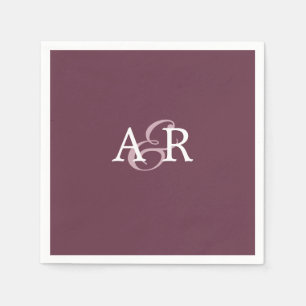 Minimalistisch Initiaal monogram bruidegans Servet
