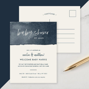 Minimalistisch Ink Wash Baby shower per Mail Feestdagenkaart