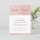 Minimalistisch Ink Wash Baby shower per Mail Kaart (Staand voorkant)