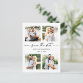 Minimalistisch inkt Pen script 4 Foto's opslaan Da Briefkaart (Staand voorkant)