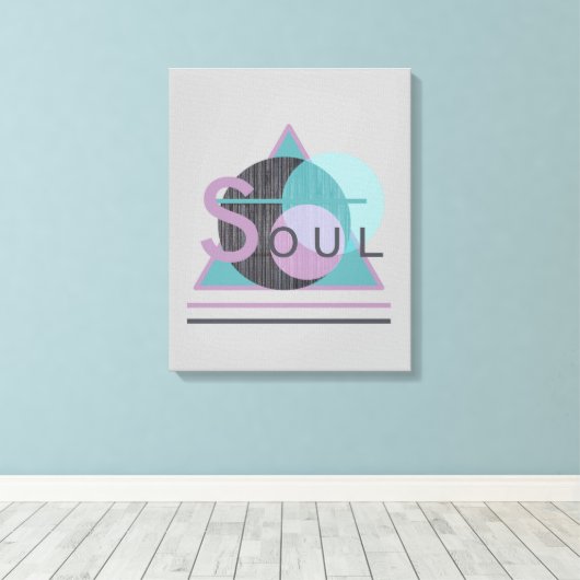 Minimalistisch Inspirerend "SOUL" omgepakt Canvas (Insitu (Houten vloer))