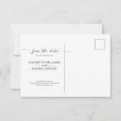 Minimalistisch ivoor save the date (Achterkant)