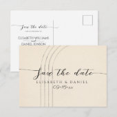 Minimalistisch ivoor save the date (Voorkant / Achterkant)